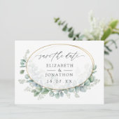 Aquarell-Eukalyptus-Geometrische-Hochzeit Save The Date (Stehend Vorderseite)