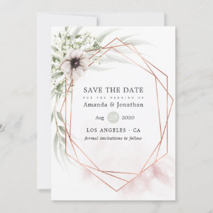 Aquarell-Eukalyptus-Geometrische-Hochzeit Save The Date