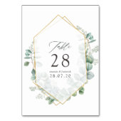Aquarell-Eukalyptus-Geometrische-Hochzeit Tischnummer (Rückseite)