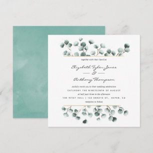 Aquarell-Eukalyptus-Geometrische Hochzeitseinladun Einladung