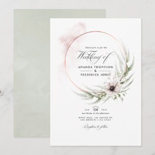 Aquarell-Eukalyptus-Geometrische Hochzeitseinladun Einladung