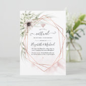 Aquarell-Eukalyptus-Geometrische-Virtual-Wedding Einladung (Stehend Vorderseite)