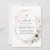 Aquarell-Eukalyptus-Geometrische-Virtual-Wedding Einladung (Vorderseite)