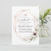 Aquarell-Eukalyptus-Geometrische-Virtual-Wedding Einladung (Stehend Vorderseite)