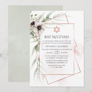 Aquarell-Eukalyptus-Geometrischer Bat Mitzvah Einladung