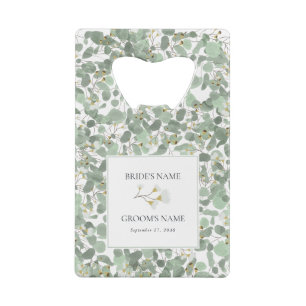 Aquarell-Eukalyptus-Grün-Blüten-Hochzeit Geldbeutel Flaschenöffner