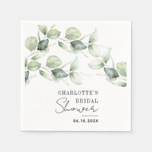 Aquarell-Eukalyptus-Grün-Brautparty-Papier Serviette