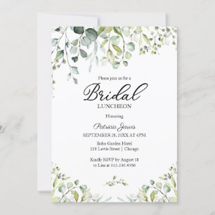 Aquarell-Eukalyptus-Grün-Bridal-Lunch Einladung