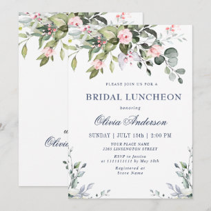 Aquarell-Eukalyptus-Grün BRIDAL LUNCH Einladung