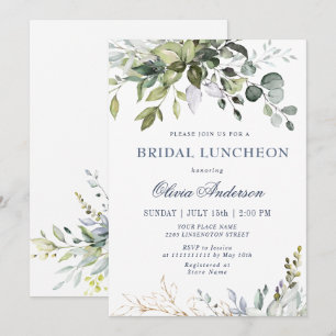 Aquarell-Eukalyptus-Grün BRIDAL LUNCHEON Einladung