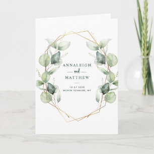 Aquarell-Eukalyptus-Grün-Hochzeit All-in-One Einladung