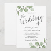 Aquarell-Eukalyptus-Grün-Hochzeit Einladung (Vorne/Hinten)