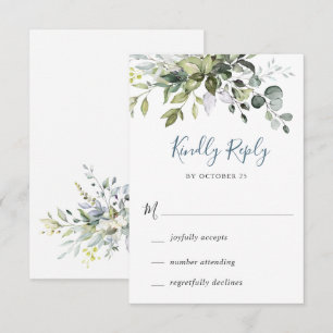 Aquarell-Eukalyptus-Grün-Hochzeit-RSVP-Karte RSVP Karte