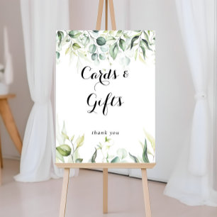 Aquarell-Eukalyptus-Grün-Karten und Geschenke Schi Poster
