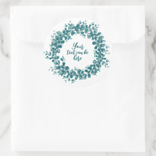 Aquarell-Eukalyptus-Grünkrone Runder Aufkleber