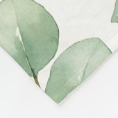 Aquarell-Eukalyptus-Grünmuster Fleecedecke (Ecke)