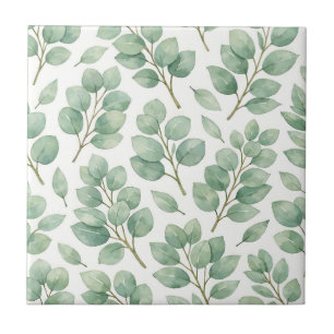 Aquarell-Eukalyptus-Grünmuster Fliese