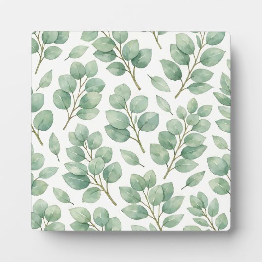 Aquarell-Eukalyptus-Grünmuster Fotoplatte (Vorderseite)