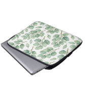 Aquarell-Eukalyptus-Grünmuster Laptopschutzhülle (Vorne Knopf)