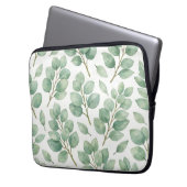 Aquarell-Eukalyptus-Grünmuster Laptopschutzhülle (Vorderseite Links)