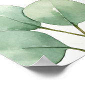 Aquarell-Eukalyptus-Grünmuster Poster (Ecke)