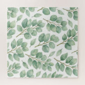 Aquarell-Eukalyptus-Grünmuster Puzzle (Horizontal)