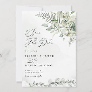 Aquarell-Eukalyptus-Grünpflanzen-Laub Sage Green Save The Date