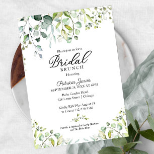 Aquarell-Eukalyptus-Grünzeug-Braut-Brunch Einladung