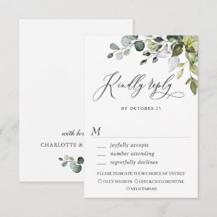 Aquarell-Eukalyptus-Grünzeug-Hochzeits-RSVP-Karte RSVP Karte