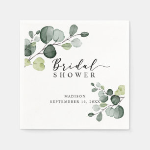 Aquarell-Eukalyptus-Grünzeug-Junggesellinnen-Absch Serviette