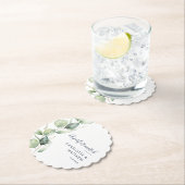 Aquarell-Eukalyptus-Grünzeug-Script-Hochzeit Untersetzer (Vor Ort)