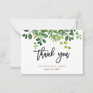 Aquarell-Eukalyptus-Hochzeit-Danke Mitteilungskarte
