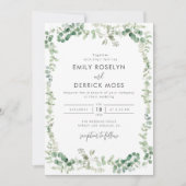 Aquarell Eukalyptus Hochzeit Einladung (Vorderseite)