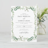 Aquarell Eukalyptus Hochzeit Einladung (Stehend Vorderseite)