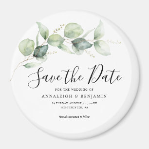 Aquarell-Eukalyptus-Hochzeit-Save-the-Date-Karte Magnet