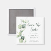 Aquarell-Eukalyptus-Hochzeit 'Save the Date' Magnet (Vorderseite/Rückseite)