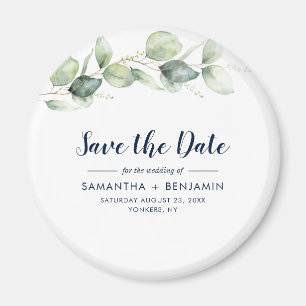 Aquarell-Eukalyptus-Hochzeit - Termin vormerken Magnet