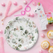 Aquarell-Eukalyptus-Muster Pappteller (Party)