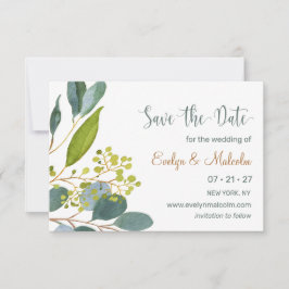 Aquarell, Eukalyptus Save the Date