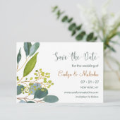 Aquarell, Eukalyptus Save the Date (Stehend Vorderseite)