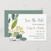 Aquarell, Eukalyptus Save the Date (Vorne/Hinten)
