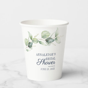 Aquarell-Eukalyptus-Schrift-Brautparty Pappbecher