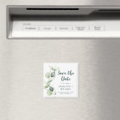 Aquarell-Eukalyptus-Script-Eheversprechen-Datum Magnet (In Situ (Geschirrspüler))