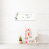 Aquarell-Eukalyptus-Script-Hochzeit Banner (Insitu)