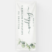 Aquarell-Eukalyptus-Script-Hochzeit Banner (Vertikal)