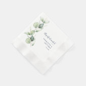 Aquarell-Eukalyptus-Script-Hochzeitspapier nach Ma Serviette (Ecke)