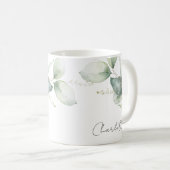 Aquarell-Eukalyptus-Script-Junggesellinnen-Abschie Kaffeetasse (VorderseiteRechts)