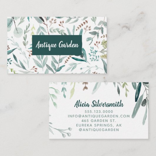 Aquarell-Eukalyptus Visitenkarte (Vorne/Hinten)