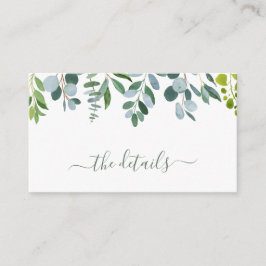 Aquarell, Eukalyptus Wedding, Details Begleitkarte