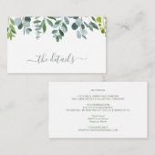Aquarell, Eukalyptus Wedding, Details Begleitkarte (Vorne/Hinten)